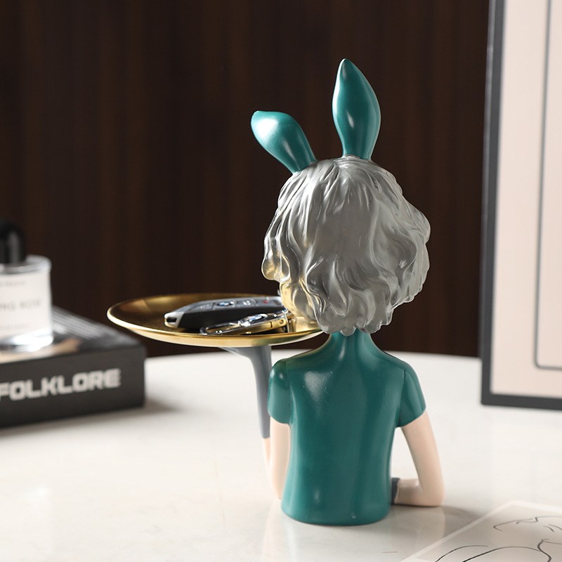 托盘玄关摆件进门鞋柜女孩房间钥匙客厅收纳家居饰品现代桌面摆件