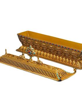 32cm大小号纯铜宝宇卧香炉密宗八吉祥供卧香盒熏香炉藏式线香香炉