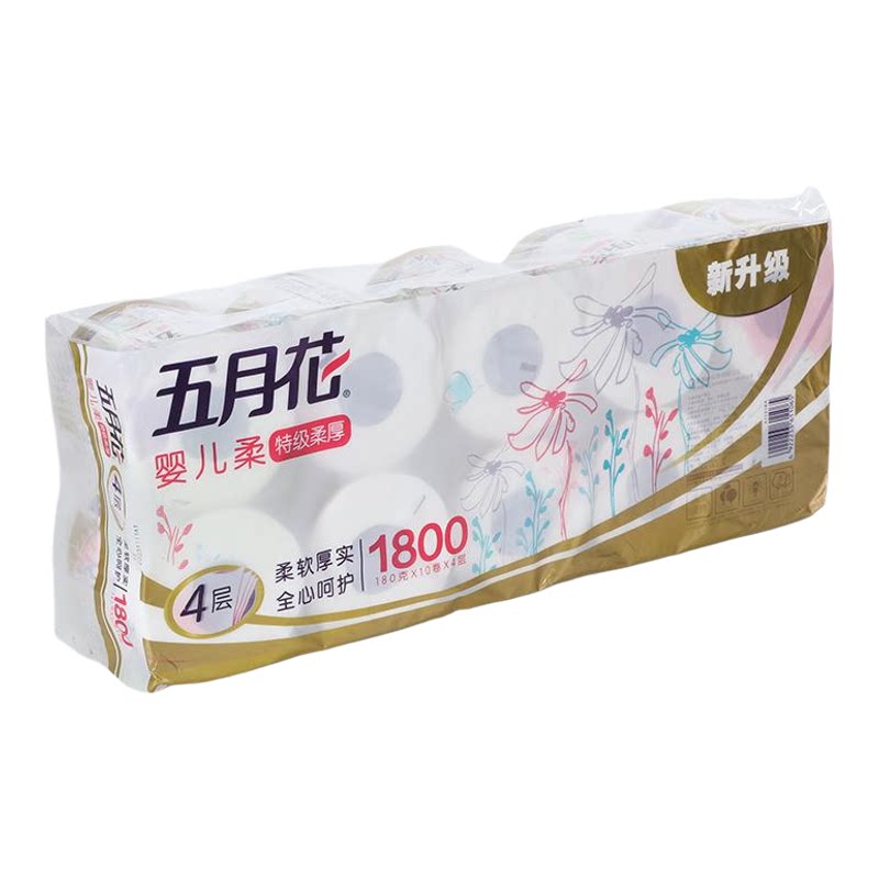 五月花婴儿柔卷纸180克4层1有芯卷纸