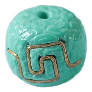 天然菱镁矿diy配件绿松石散珠子掐丝回纹老型珠通孔隔珠手串配件