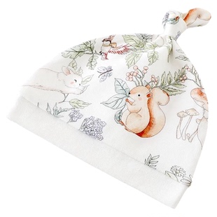 棉域新生儿胎帽宝宝纯棉帽子四季护囟门帽0-3个月初生婴儿防风帽