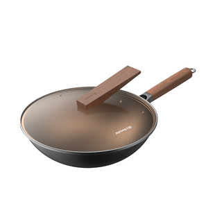 九阳铁锅无涂层炒锅家用大肚锅不锈炒菜锅燃气灶专用官方正品炊