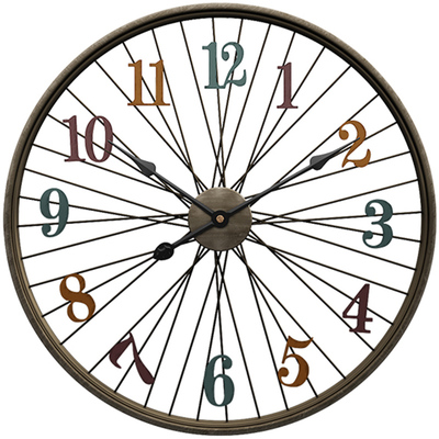复古钟表客厅个性车轮工业风时钟
