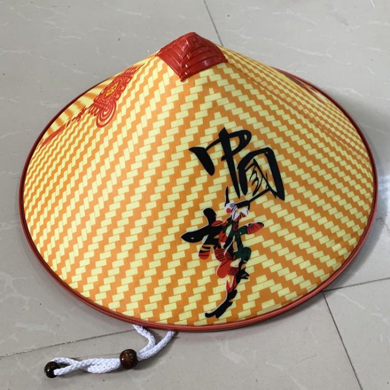 竹编斗笠帽农民竹帽子男女遮阳帽防雨钓鱼帽舞台表演道具成人斗笠