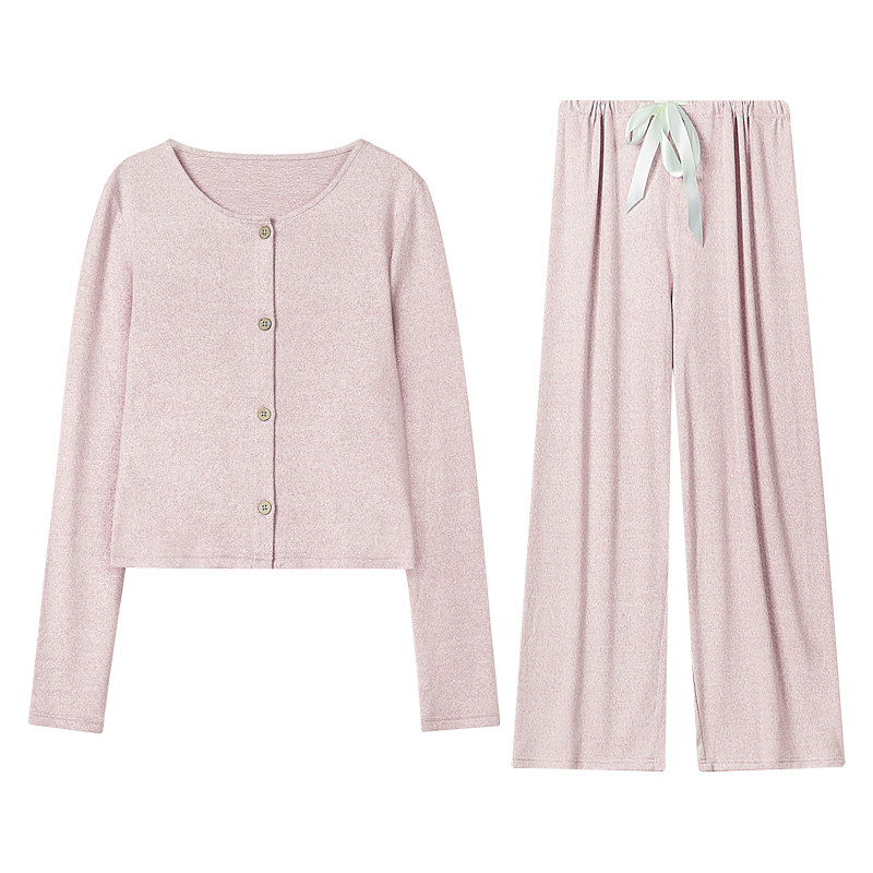 【蜜蜂欢乐社】爱帝带胸垫睡衣女花纱小香风睡衣家居服套装可外穿