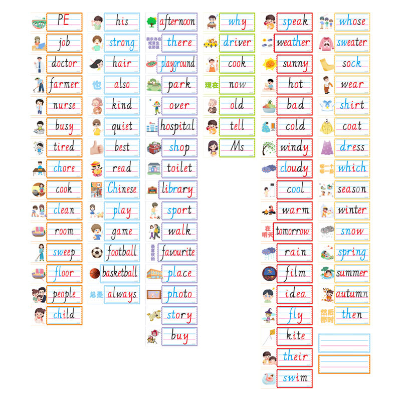 2026人教版pep英语老师教具卡片