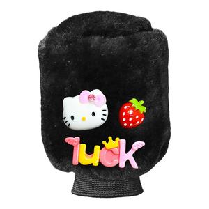 汽车冬季小花毛绒档位套排挡套档杆套手刹套档把套装手动挡通用型