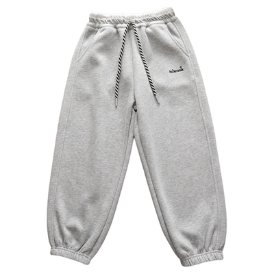 女童秋季卫裤2025儿童双纱棉洋气字母显瘦休闲运动灯笼束脚裤子新