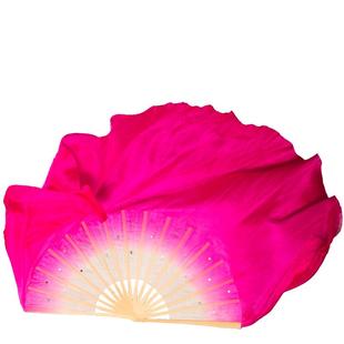 真丝舞蹈扇子沂蒙颂双面玫红渐变广场舞胶州秧歌2025新款跳舞专用