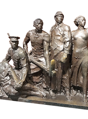 危难玻璃钢仿铜人物雕塑艺术