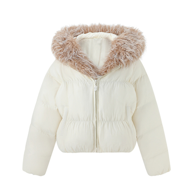 气质毛领短款羽绒服女冬季面包服