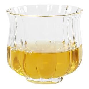 中式国风莲花玻璃茶杯套装 高硼硅耐热玻璃品茗杯主人杯茶杯茶碟