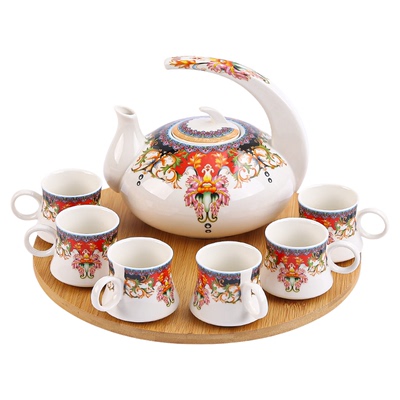 土耳其风格陶瓷花草茶具套装