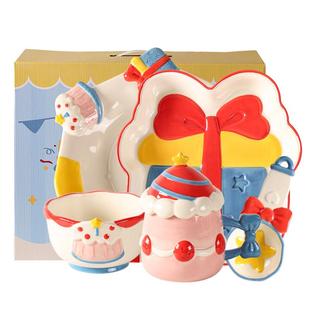 川岛屋生日礼物女生可爱碗碟套装家用一人食碗盘筷送闺蜜餐具礼盒