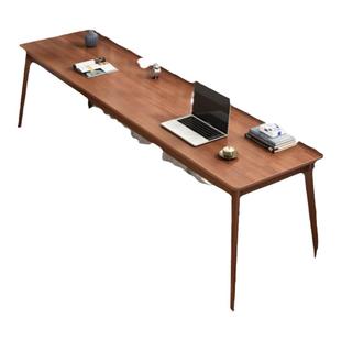 卧室双人电脑桌实木腿家用大长书桌客厅长条桌子靠墙窄桌子写字桌