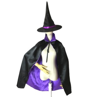 圣诞节服装儿童披风成人女巫婆披风帽子装魔法师服饰斗篷双面披风