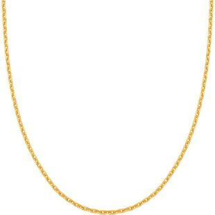 明牌珠宝古法黄金项链 足金锁骨链女士素链O字链AFR0044