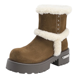 MILLIE'S/妙丽棉鞋女冬季新款厚底长靴加绒保暖中筒雪地靴女款子Z