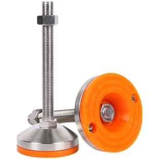 304不锈钢重型脚杯m12m16m20调节脚支撑脚橡胶防滑防震固定地脚