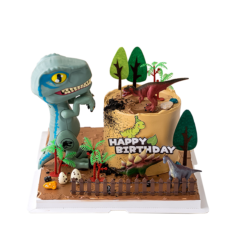 恐龙乐园蛋糕装饰品插件摆件创意生日霸王龙森系烘焙主题巴斯光年