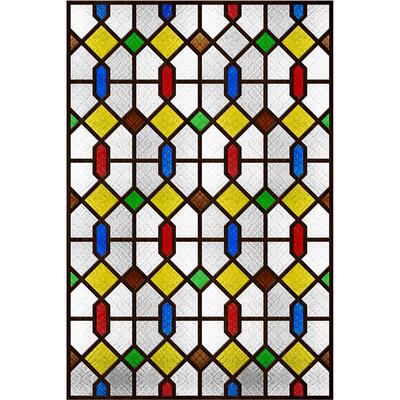 玻璃贴复古风厨房背胶透光满洲窗