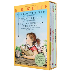 夏洛的网 英文原版 Charlotte's Web EB 怀特三册套装英文版 夏洛特的网 精灵鼠小弟 吹小号的天鹅 进口学习教材儿童读物