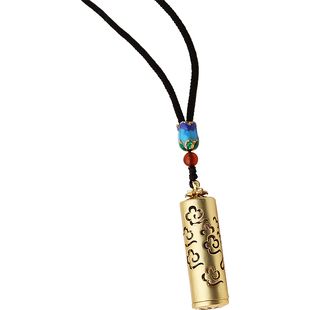 古风祥云香囊球香丸吊坠项链复古镂空随身香囊球纯铜镀金香薰球