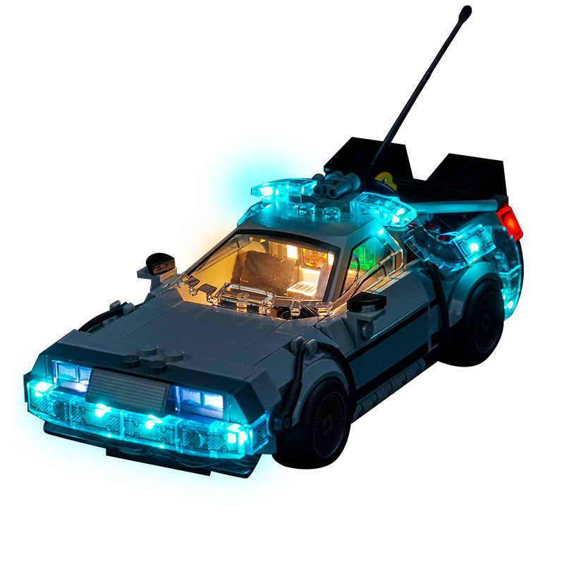BrickBling适用乐高灯光77256回到未来时光机汽车积木灯饰配件LED