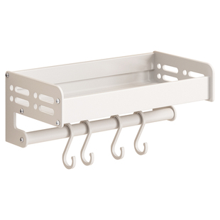 白色厨房小尺寸调料置物架免打孔壁挂墙上拐角20cm25长窄小收纳架