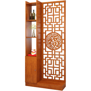 入户屏风客厅新中式双面镂空隔断柜子装饰红木进门玄关柜简约现代