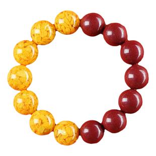 灵泉观天然保真原矿朱砂雄黄手串男女款本命年护身符转运珠手链