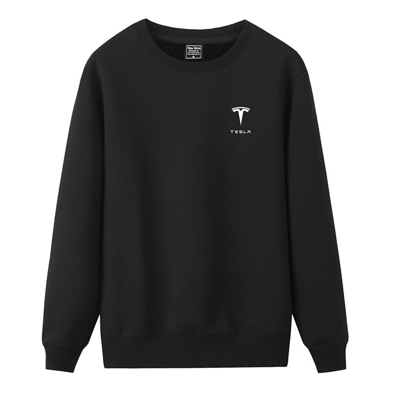 适用于特斯拉汽车工作服卫衣秋冬圆领新能源4S店销售工装定制logo