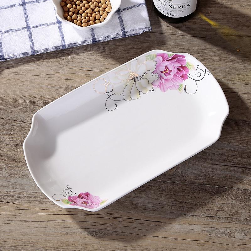 陶瓷大尺寸鱼盘家用长方形鱼碟子蒸鱼盘子2024新款菜盘高级感餐具