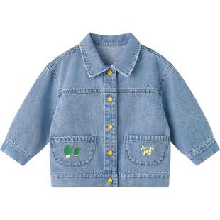 博睿恩儿童牛仔外套春秋新款男女童宝宝休闲百搭上衣外套