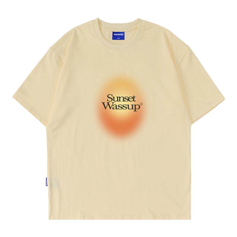 WASSUP白墨直喷短袖T恤男女夏季