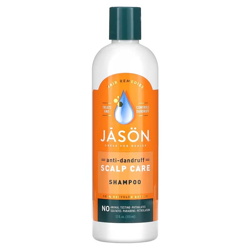 美国进口Jason Natural健生去屑止痒洗发水胶体硫磺水杨酸无硅油