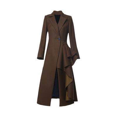 IDPAN女装新款千鸟格大衣外套