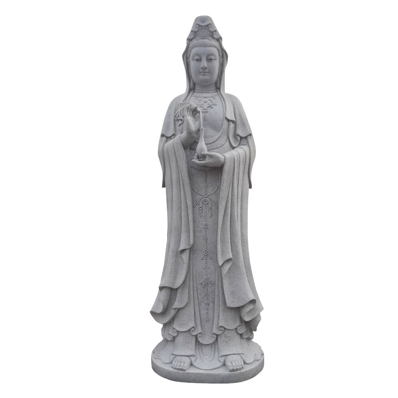 寺庙佛像石雕观音汉白玉石材观音菩萨雕像三面观音地藏菩萨佛像