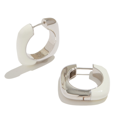 Wens金属拼接红白耳环耳饰戒指女