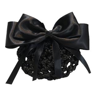职业头花发网高端黑色蝴蝶结发夹空姐护士银行工作气质头饰高级