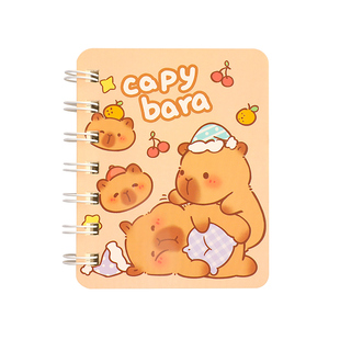 可爱线圈本小本子卡皮巴拉口袋本横线笔记本迷你便捷随身记作业记事本小学生专用可爱超萌A7奖励学生小本本