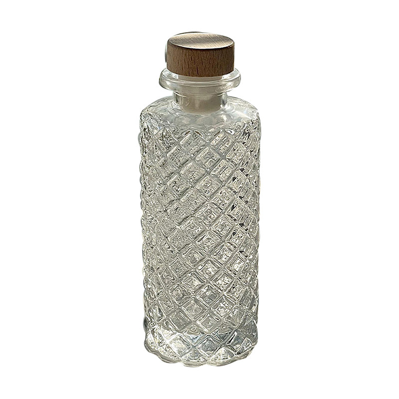 家用酒壶玻璃瓶透明复古浮雕纹理