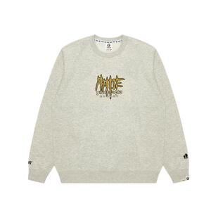 Aape旗舰店男装秋冬猿人字母印花休闲潮流薄绒圆领卫衣D310XAP