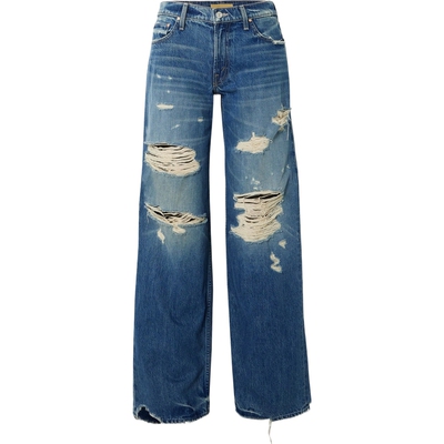 【折扣】MOTHER DENIM女士仿旧中腰阔腿牛仔裤