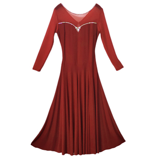 拂琳花影摩登舞裙连衣裙交际舞裙新款国标舞练舞裙华尔兹表演服