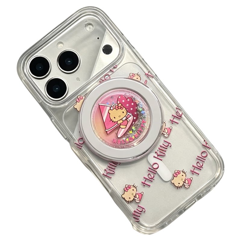 Hello Kitty款磁吸支架云梦乐园条纹波点iPhone17pro Max磁吸手机壳磁吸支架