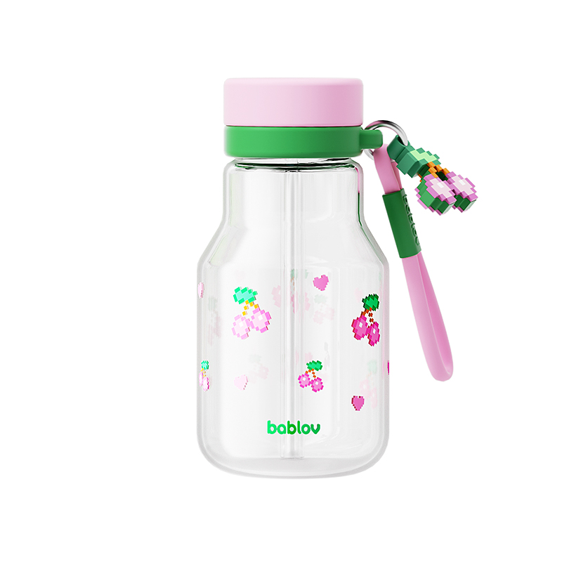 bablov玻璃杯女生高顏值吸管水杯耐高溫學生牛奶可愛夏日便攜杯子