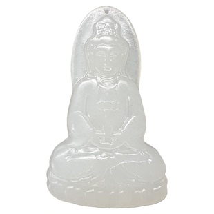 和田玉羊脂白玉观音吊坠男款项链玉佩牌子白玉挂坠菩萨挂件本命年