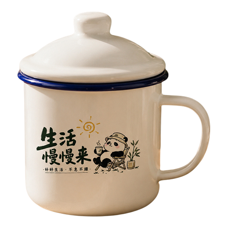 北欧简约搪瓷杯耐摔家用咖啡杯