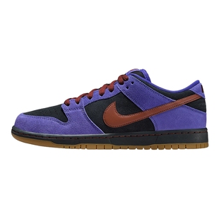 NIKE耐克男鞋SB DUNK紫黑低帮复古滑板鞋翻毛皮运动鞋HQ1625-500